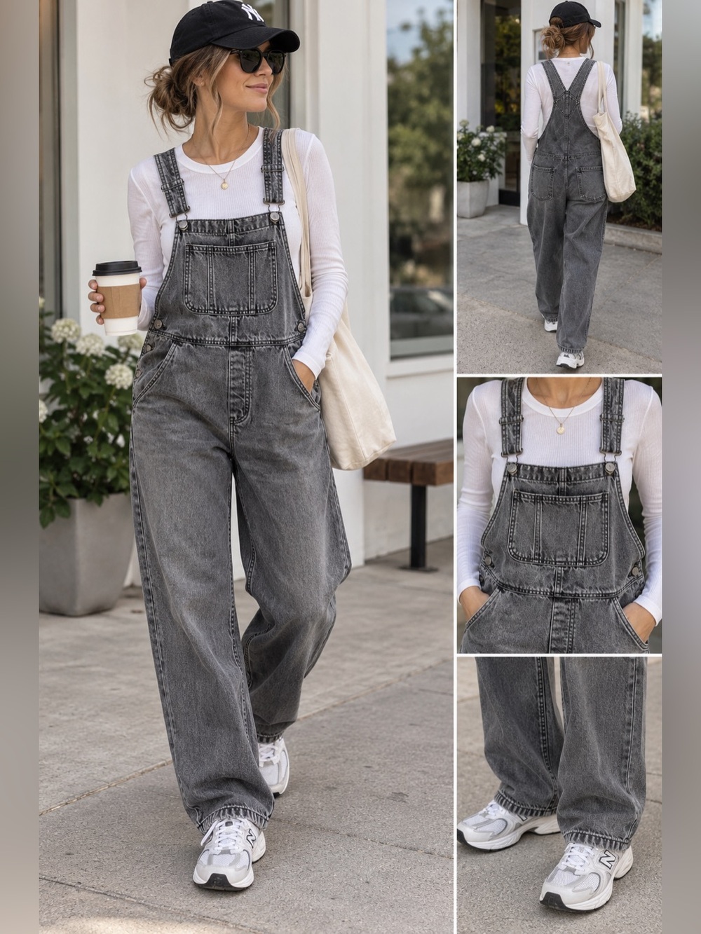 Vintage Arizona Jean Company Faded Black Washed Denim Overalls
